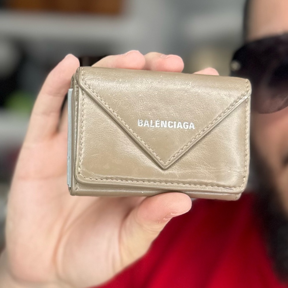 Balenciaga Neutral Mini Wallet
